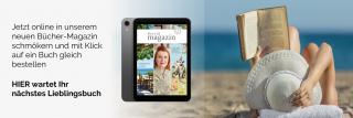 Frau liest am Strand. Link zur Onlineausgabe unseres Sommer Büchermagazins.